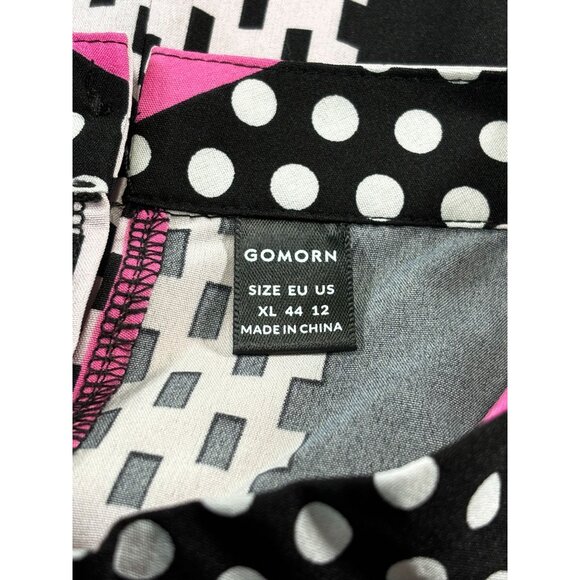 Gomorn Womens Halter Neck Sleeveless Blouse XL Black/Pink/White - Picture 4 of 9